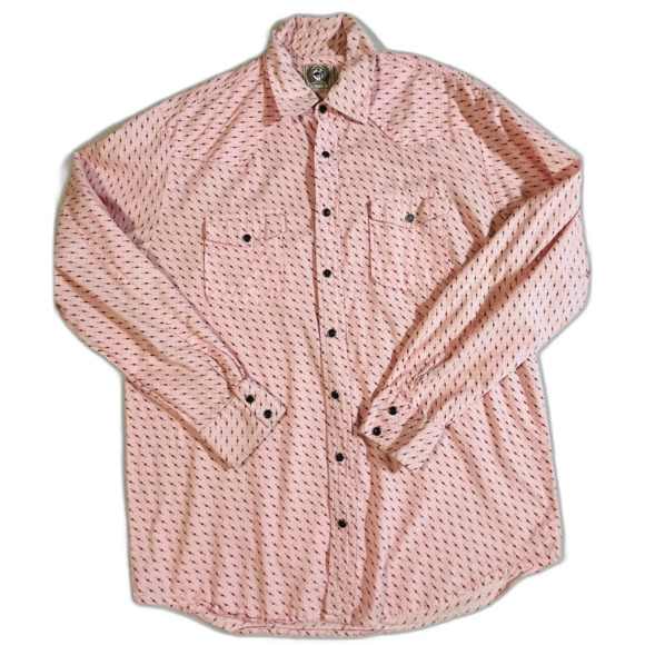 Cinch Men's Pink Arenaflex Modern Fit Long Sleeve Button Shirt Large Western - Picture 5 of 10